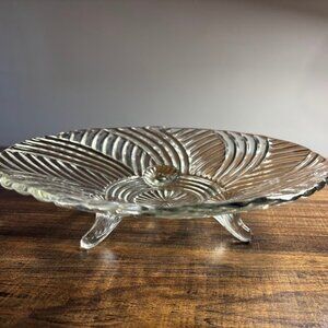 Vintage Anchor Hocking footed glass bowl